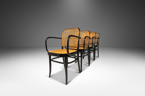 Set of Four (4) Bentwood Prague Model 811 Dining Chairs by Josef Frank Josef Hoffmann for Stendig Original Cane Seats & Backs, Poland, 1960s-ABT Modern