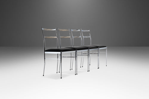Set of Four (4) Italian Modern Dining Chairs in the Manner of Gio Ponti, Italy, c. 1970's-ABT Modern