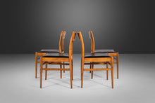 Load image into Gallery viewer, Set of Four (4) Mid Century Danish Modern Contoured Honey Oak Dining Chairs, Italy, c. 1960s-ABT Modern
