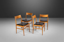 Load image into Gallery viewer, Set of Four (4) Mid Century Danish Modern Contoured Honey Oak Dining Chairs, Italy, c. 1960s-ABT Modern
