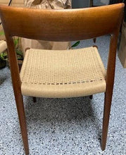 Load image into Gallery viewer, Set of Four (4) Model 77 Dining Chairs by Niels Moller for J.L. Mollers Mobelfabrik in Teakwood and Paper Cord, c. 1950-ABT Modern
