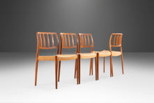 Load image into Gallery viewer, Set of Four (4) Model 83 Teak Dining Chairs Niels Otto Møller for J.L. Møller w/ Paper Cord Seats, Denmark, c. 1970&#39;s-ABT Modern
