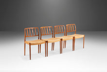 Load image into Gallery viewer, Set of Four (4) Model 83 Teak Dining Chairs Niels Otto Møller for J.L. Møller w/ Paper Cord Seats, Denmark, c. 1970&#39;s-ABT Modern
