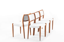 Load image into Gallery viewer, Set of Four (4) Moller Model 80 Dining Chairs in Teak and Original Fabric-ABT Modern
