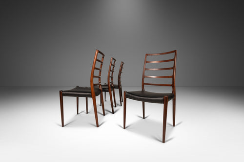 Set of Four (4) Niels Møller Model No. 82 Side Chairs in Rosewood & Leather for J.L. Møllers Møbelfabrik, Denmark, c. 1960's-ABT Modern