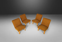 Load image into Gallery viewer, Set of Four (4) Slipper Chairs in Original Yellow Plaid Wool Fabric by Thonet, c. 1940s-ABT Modern
