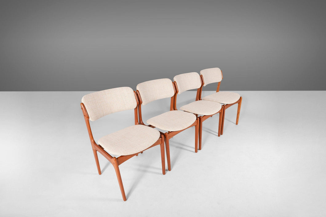 Set of Four (4) Teak Model 49 Dining Chairs by Erik Buch for O. D. Møbler Newly Upholstered, Denmark-ABT Modern