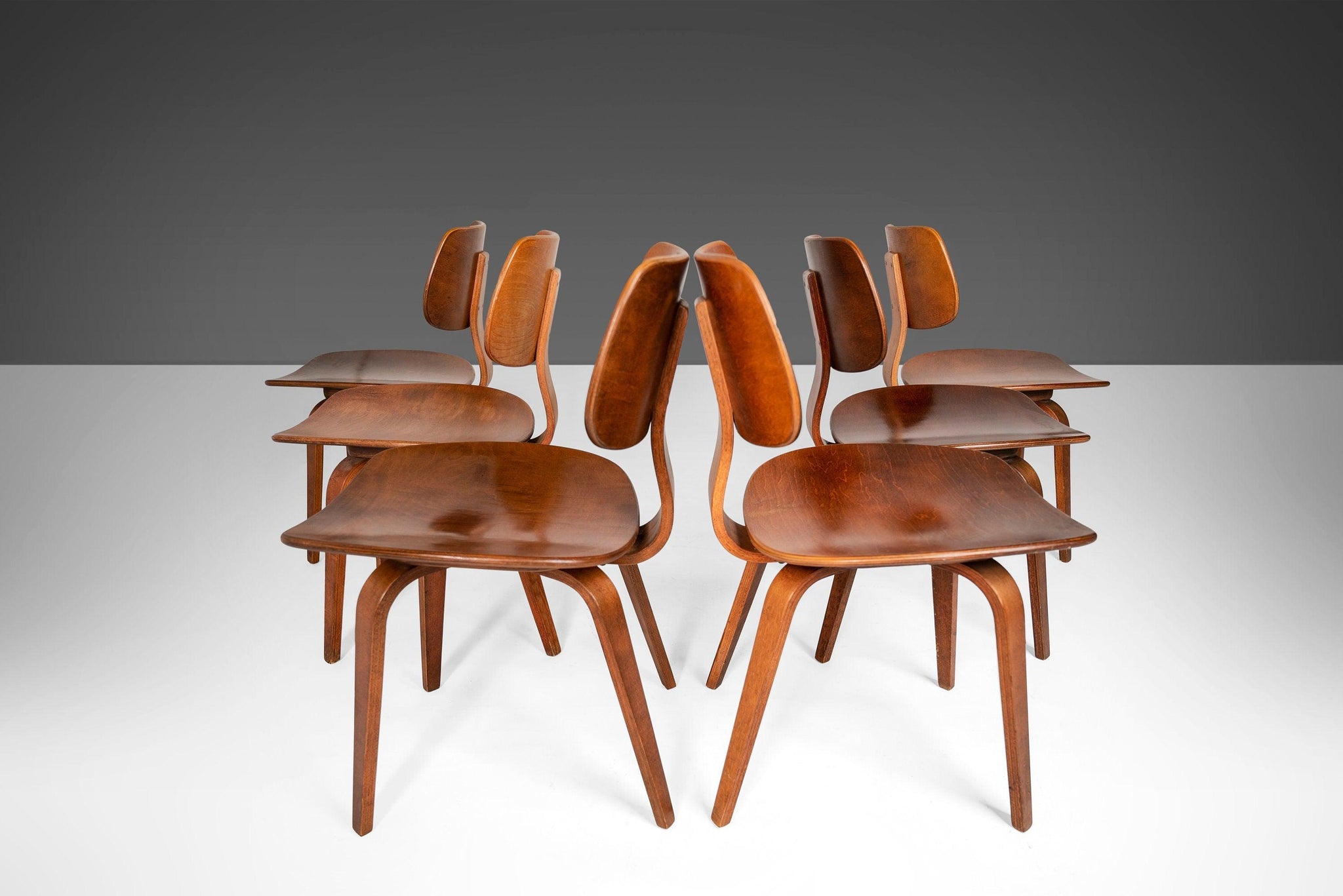 Set of Six (6) Bentwood Dining Chairs / Side Chairs by Thonet, c. 1960