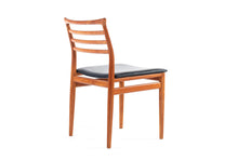 Load image into Gallery viewer, Set of Six (6) Danish Modern Erling Torvits Dining Chairs in Teak w/ Black Leather Seats, Denmark-ABT Modern
