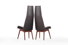 Load image into Gallery viewer, Set of Six (6) Highback Model 2051-C Dining Chairs by Adrian Pearsall in Faux Leather &amp; Walnut-ABT Modern
