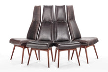 Load image into Gallery viewer, Set of Six (6) Highback Model 2051-C Dining Chairs by Adrian Pearsall in Faux Leather &amp; Walnut-ABT Modern
