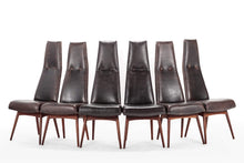 Load image into Gallery viewer, Set of Six (6) Highback Model 2051-C Dining Chairs by Adrian Pearsall in Faux Leather &amp; Walnut-ABT Modern
