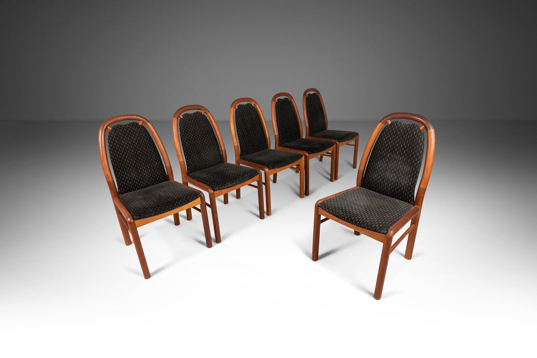 Set of Six (6) Mid Century Modern Dining Chairs in Solid Teak by Uldum Uldum Møbelfabrik, Denmark, c. 1970s-ABT Modern