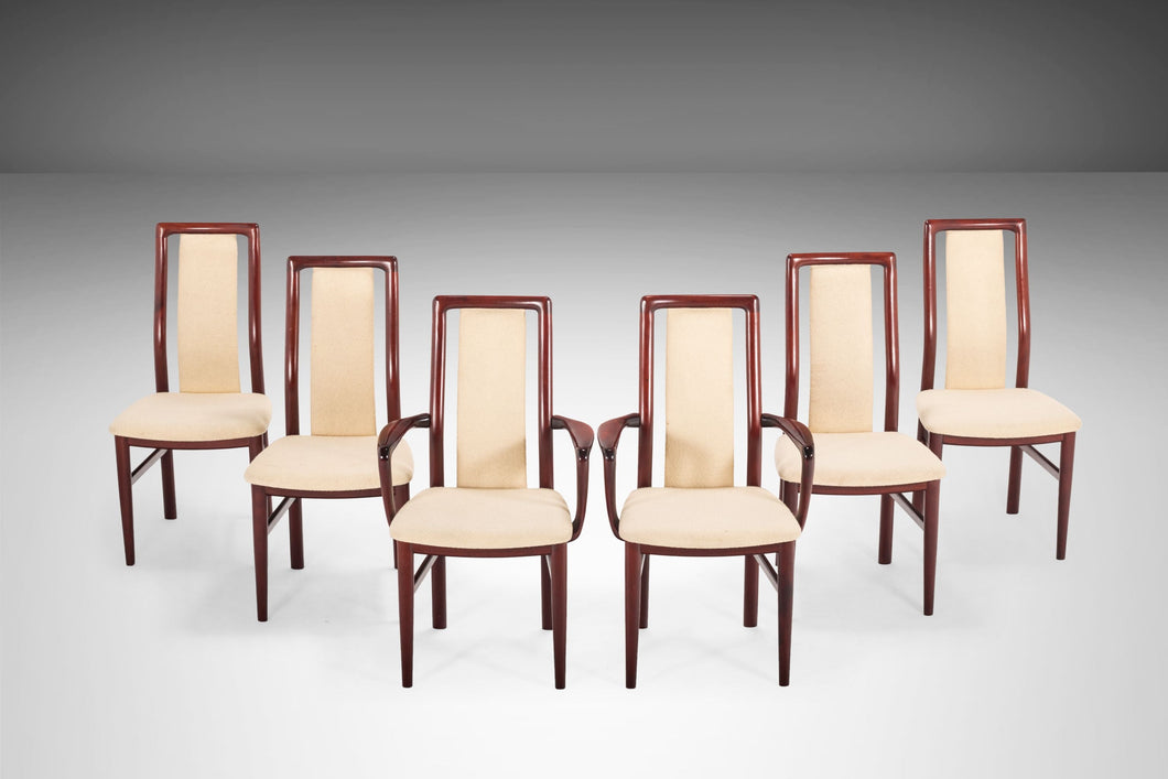 Set of Six (6) Rare Dining Chairs in Solid Mahogany by Schou Andersen Møbelfabrik, Denmark, c. 1970's-ABT Modern