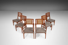 Load image into Gallery viewer, Set of Six (6) Stately Dining Chairs with Cane Back Detailing, c. 1960s-ABT Modern
