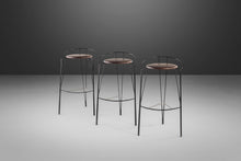 Load image into Gallery viewer, Set of Three (3) Post Modern &quot;Silver Moon&quot; Bar Stools w/ New Leather Seats by Pascal Mourgue, USA, c. 1980&#39;s-ABT Modern
