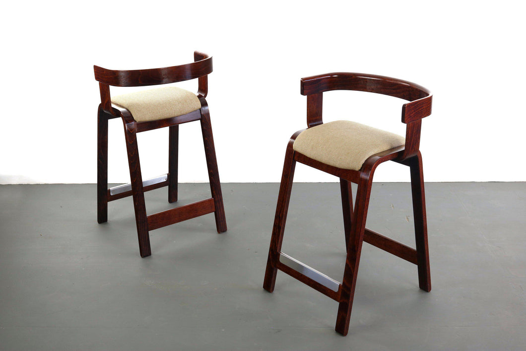 Set of Two (2) Bar Stools by Westnofa in Rosewood-ABT Modern