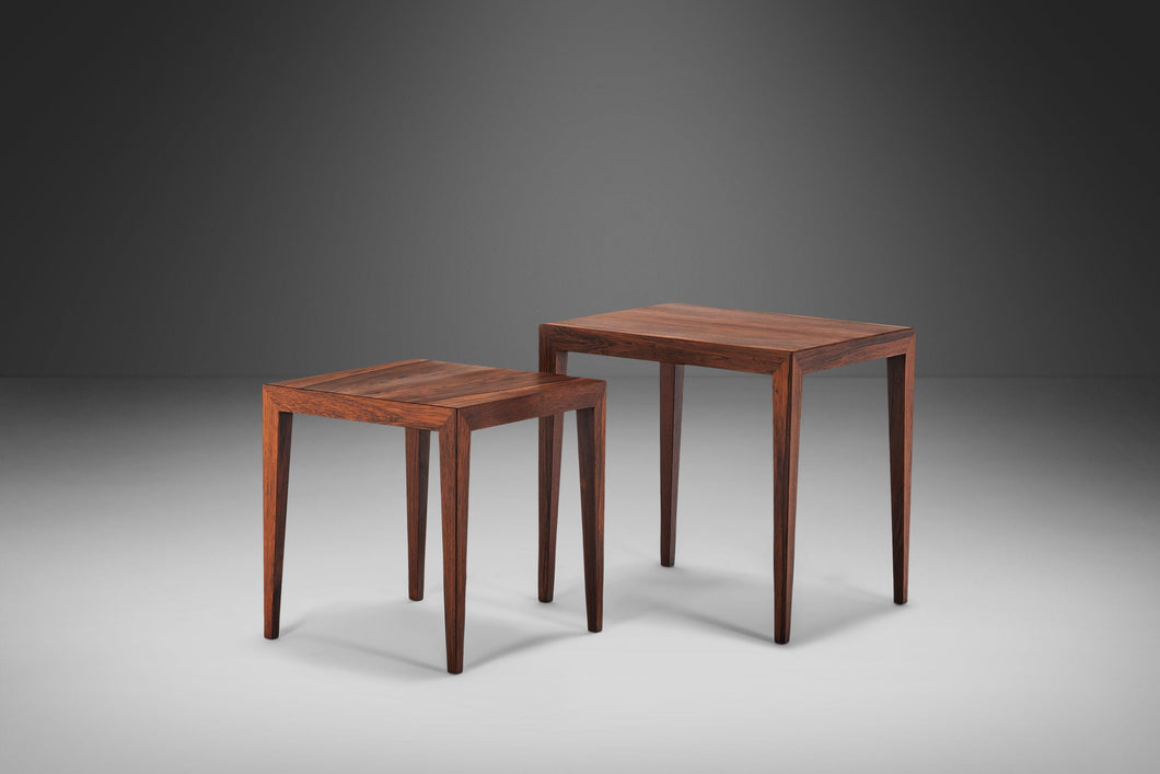 Set of Two (2) Brazilian Rosewood Nesting Tables by Johannes Andersen, Denmark, c. 1960's-ABT Modern