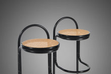 Load image into Gallery viewer, Set of Two (2) Cane and Ebonized Metal Bar Stools After Thonet, USA, 1970&#39;s-ABT Modern
