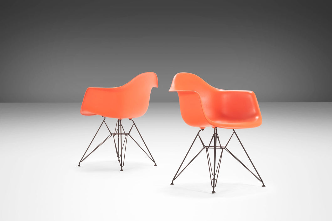Set of Two (2) Charles and Ray Eames for Herman Miller DAR Lounge Chairs w/ Powder Coated Eiffel Bases, USA, c. 2000's-ABT Modern