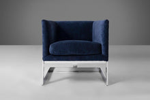 Load image into Gallery viewer, Set of Two (2) Club Chairs in Navy Blue Velvet w/ a Chrome Frame by Milo Baughman-ABT Modern
