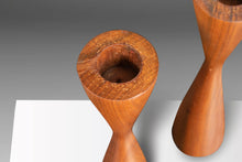 Load image into Gallery viewer, Set of Two (2) Danish Mid Century Modern Candlestick Holders in Walnut by Rude Osolnik, Denmark, c. 1960s-ABT Modern
