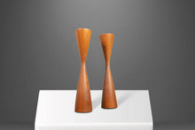 Load image into Gallery viewer, Set of Two (2) Danish Mid Century Modern Candlestick Holders in Walnut by Rude Osolnik, Denmark, c. 1960s-ABT Modern
