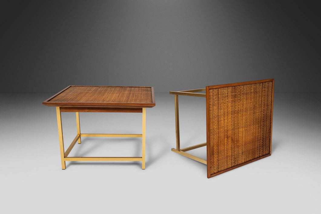 Set of Two (2) Drexel Sun Coast Brass End Tables by Kipp Stewart & Stewart McDougall, USA, c. 1960's-ABT Modern