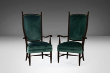 Load image into Gallery viewer, Set of Two (2) Ebonized Maxwell Royal American High Back Upholstered Chairs, USA, c. 1950&#39;s-ABT Modern
