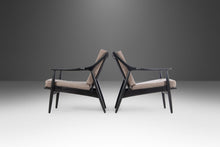 Load image into Gallery viewer, Set of Two (2) Ebony Danish Modern Lounge Chairs by Paoli in Knit Stone Grey Fabric, c. 1960s-ABT Modern
