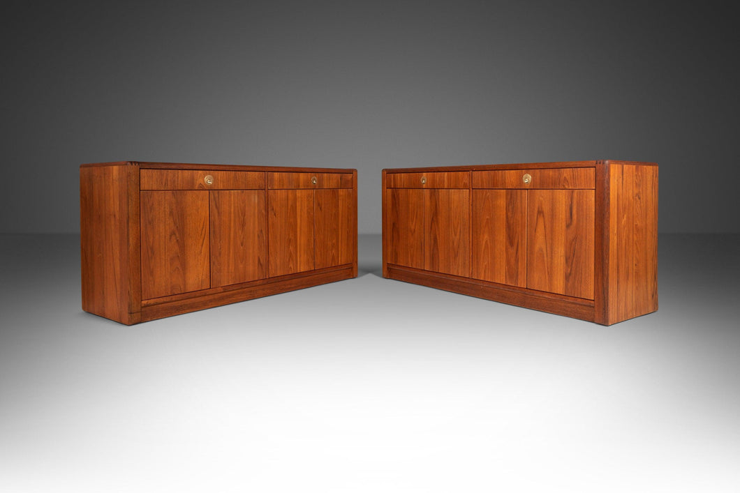 Set of Two (2) Elegant Mid Century Modern Cabinets Sideboards Credenzas in Teak by D-Scan, c. 1970's-ABT Modern