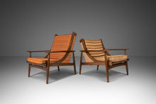 Load image into Gallery viewer, Set of Two ( 2 ) His and Hers Mid Century Modern Lounge Chairs in Original Fabric, USA, c. 1950s-ABT Modern
