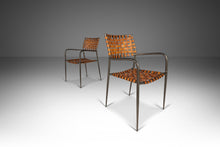 Load image into Gallery viewer, Set of Two (2) Italian Patinaed Metal and Leather Strap Armchairs, c. 1970s-ABT Modern
