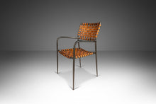 Load image into Gallery viewer, Set of Two (2) Italian Patinaed Metal and Leather Strap Armchairs, c. 1970s-ABT Modern
