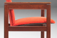 Load image into Gallery viewer, Set of Two (2) Jens Risom Accent Chairs in Original Red Upholstery on a Refinished Walnut Frame, USA, c. 1960s-ABT Modern
