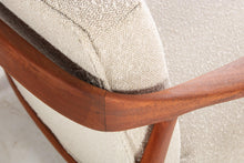 Load image into Gallery viewer, Set of Two ( 2 ) Low Profile Barrell Chairs by Erwin-Lambeth for Tomlinson in New Knoll Boucle Upholstery on a Sculptural Mahogany Frame-ABT Modern
