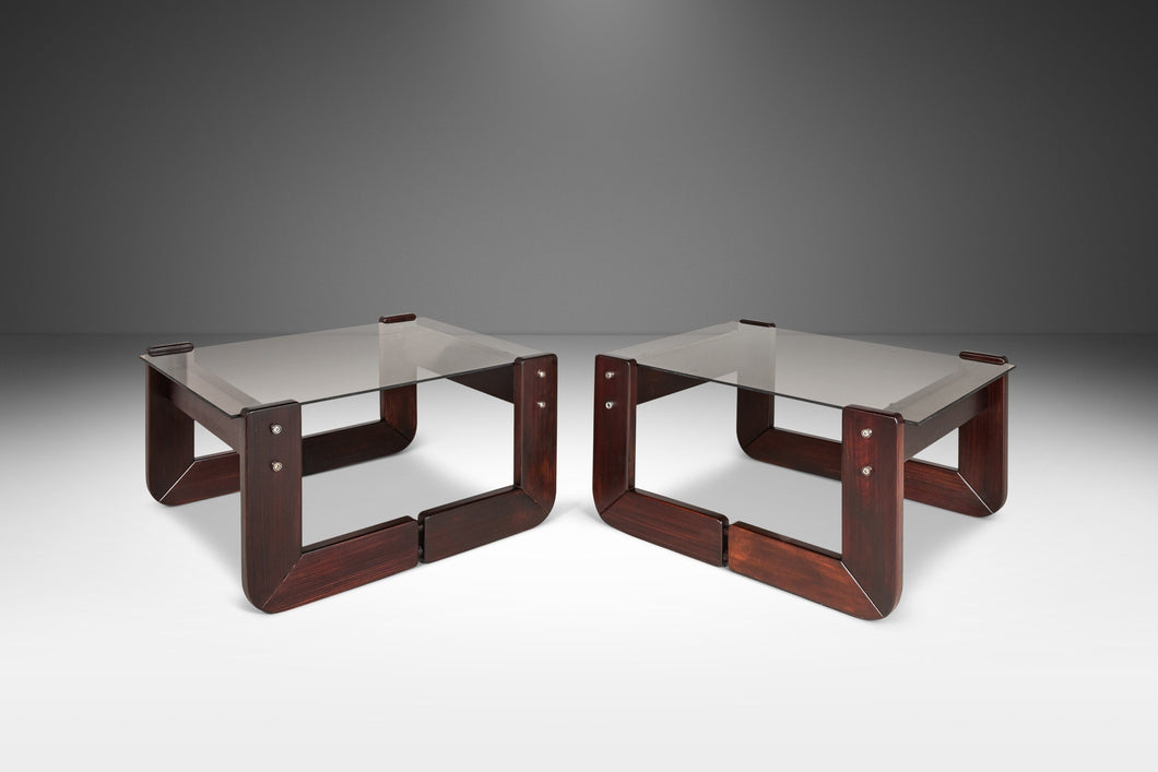 Set of Two (2) Mid-Century Modern End Tables in Jacaranda by Percival Lafer, Brazil, c. 1970's-ABT Modern