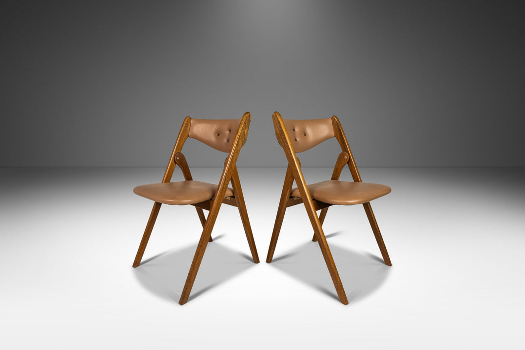Set of Two (2) Mid-Century Modern Folding Stakmore Chairs by Coronet for Norquist, USA, c. 1960's-ABT Modern