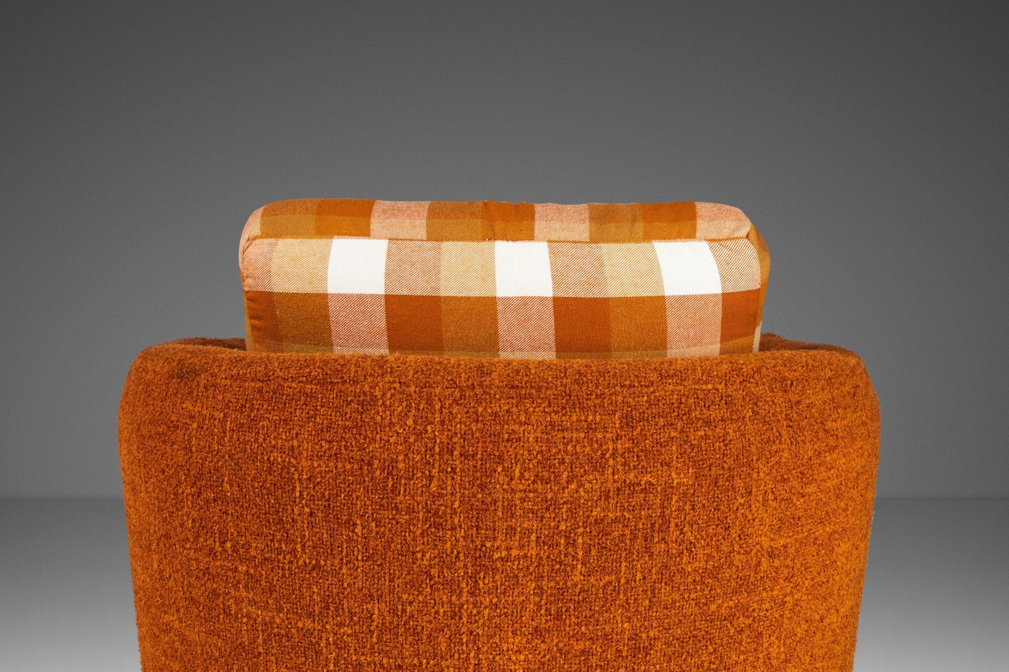 Load image into Gallery viewer, Set of Two (2) Mid Century Modern Swiveling Tub Barrell Chairs in Original Tweed Attributed to Milo Baughman, USA, c. 1970's-ABT Modern