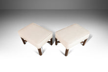 Load image into Gallery viewer, Set of Two ( 2 ) Mid Century Ottomans / Footstools in the Manner of Edward Wormley for Dunbar in Knoll Fabrics White Bouclé, USA, c. 1960s-ABT Modern
