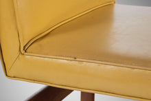 Load image into Gallery viewer, Set of Two (2) Minimalist Thonet Floating Walnut Chairs in the Original Yellow Vinyl, c. 1960s-ABT Modern
