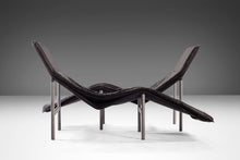 Load image into Gallery viewer, Set of Two (2) Modern &quot;Skye&quot; Leather Chaise Lounge Chairs by Tord Björklund, Sweden, c. 1970&#39;s-ABT Modern
