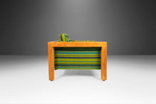 Load image into Gallery viewer, Set of Two (2) Modernist Cube Chairs / Club Chairs in Original Striped Fabric on Oak Bases After George Nelson for Herman Miller, c. 1970s-ABT Modern
