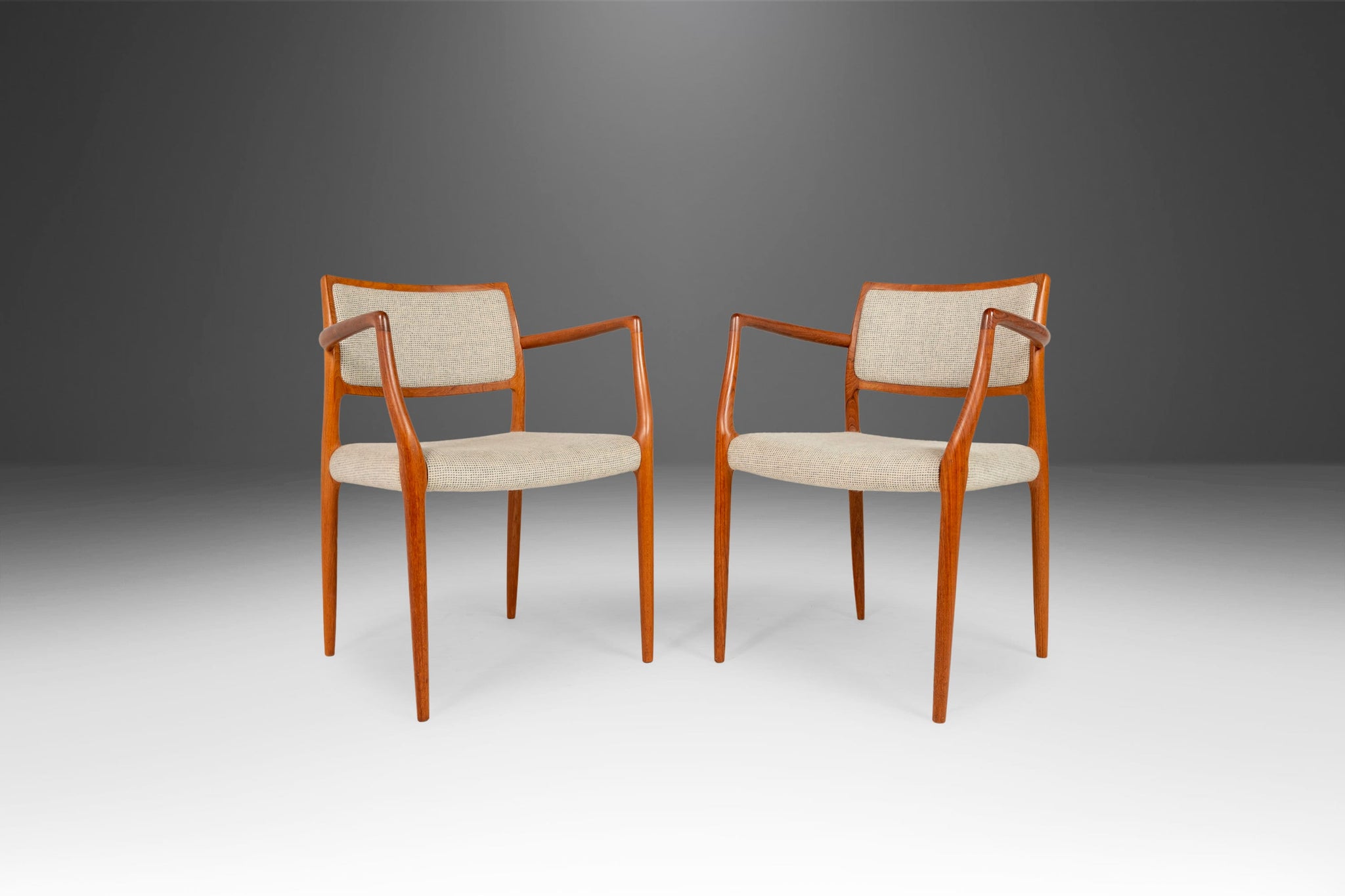 【おまけ付】 Chairs Arm 65 Model Moller (2) Two of Set by Otto Niels 椅子