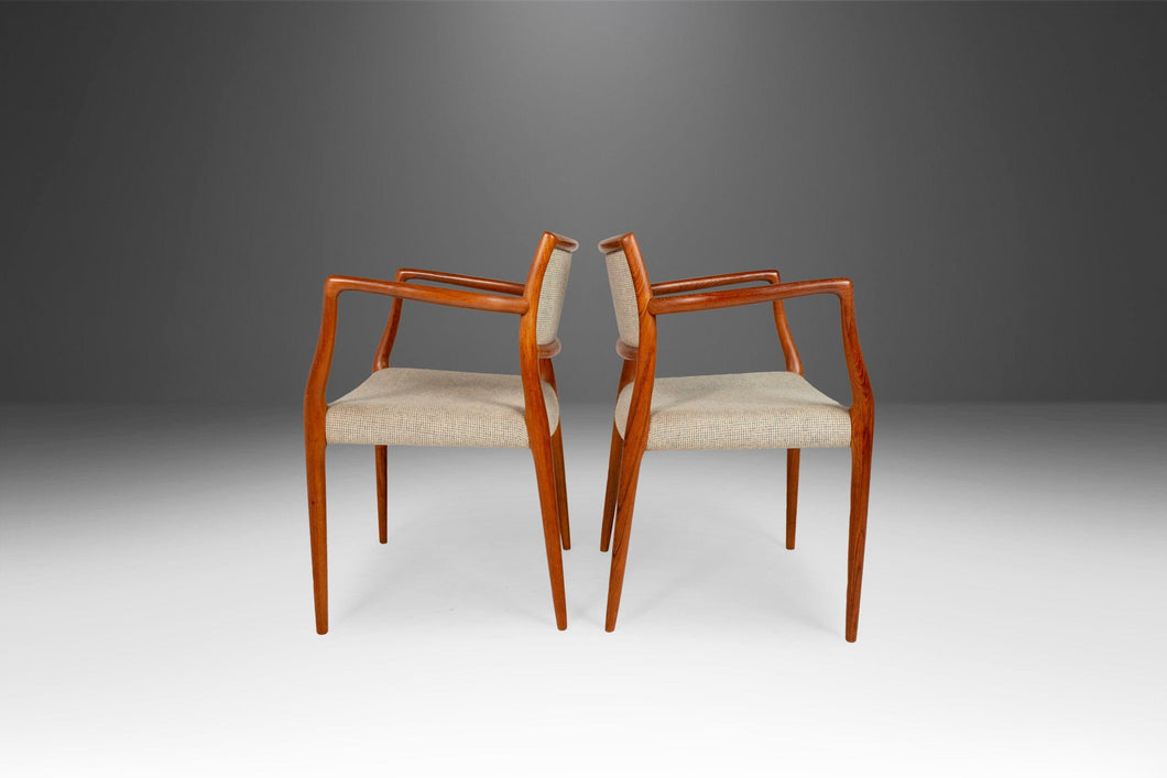Set of Two (2) Moller Model 65 Arm Chairs by Niels Otto Møller for J.L. Møller Mobelfabrik, Denmark, c. 1960's-ABT Modern