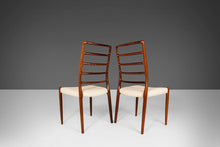 Load image into Gallery viewer, Set of Two (2) Niels Møller for J.L. Møllers Møbelfabrik Model No. 82 Chairs in Rosewood and White Leather, Denmark-ABT Modern
