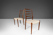 Load image into Gallery viewer, Set of Two (2) Niels Møller for J.L. Møllers Møbelfabrik Model No. 82 Chairs in Rosewood and White Leather, Denmark-ABT Modern
