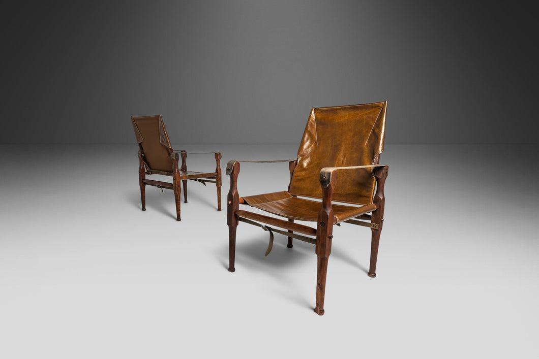 Set of Two (2) Safari Chairs Designed by Kaare Klint for Rud Rasmussen, Denmark, c. 1960's-ABT Modern