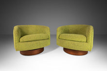 Load image into Gallery viewer, Set of Two ( 2 ) Swivel Barrel Chairs in Original Green Tweed Attributed to Milo Baughman, USA, c. 1970&#39;s-ABT Modern
