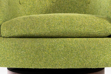 Load image into Gallery viewer, Set of Two ( 2 ) Swiveling Barrel Chairs in Original Green Tweed Attributed to Milo Baughman, USA, c. 1970&#39;s-ABT Modern
